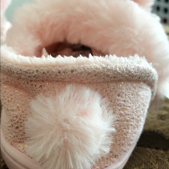 Girls Light Pink Bunny Slippers - Picture 5 of 8